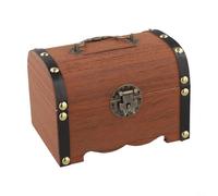 Hucha de madera con cerradura y llave, hucha segura para niños, caja de coleccionista de monedas retro, cofre de almacenamiento de efectivo para el hogar, idea de alfabetización financiera, caja del