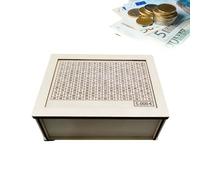 Hucha de Madera para Ahorrar Dinero, con de Madera, con Contador | portátil, reutilizable, ahorro de dinero, 5000 euros