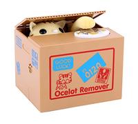 Hucha Gato Electrónico para Niños y Adultos, Hucha para Monedas Hucha Divertida para Pequeños Cambios - Money Bank (Amarillo)