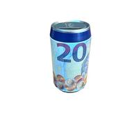 Hucha Lata Infantil Billetes Euro. Huchas Originales de Lata con Tapa. Hucha Lata Barata para niños Que se Puede Utilizar también como Bote para lápices. (20 Euros Lata (12x6 cm))