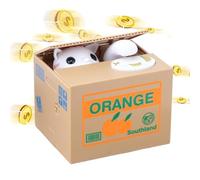 Hucha - para Ahorro De Monedas De 4,72 X 3,94 X 3,54 Pulgadas | Gato Robando Cajeros Automáticos, Almacenamiento De Efectivo, Decoración del Hogar para Niños, Adultos, Cumpleaños, Sala De Estar,