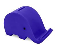 Hucha Portamoviles Cerdito Elefante de PVC con Suave Cuerpo en Vivos Colores. Huchas Originales pequeña Infantiles con tapón. Hucha Viaje Ligera y Resistente. (Azul)