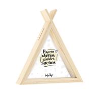 Hucha Tipi de Madera Lovely Story Pequeños ahorros grandes sueños - Regalo especial para comuniones