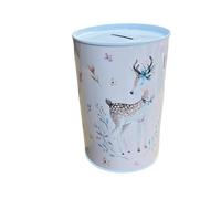 Huchas Originales para Niños. Hucha Infantil Lata. Hucha Lata Grande XXL (Woodland Ciervo, 15x10)