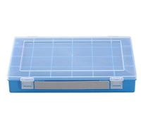 Hünersdorff Cajas de surtido PP CLASSIC, 24 compartimentos 225x335x55 mm, azul, con asa de transporte