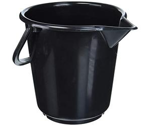 Hünersdorff Cubo industrial 10,5 L, redondo, con pico Negro, PEAD