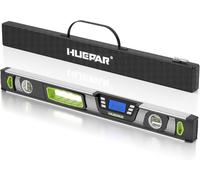 Huepar Nivel Digital 60 cm con Inclinómetro,DL24 | Precisión 0,1°,base magnética,empuñadura Soft Grip,pantalla multifunción y funciones inteligentes para uso profesional