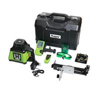 Huepar Nivel Láser Verde Rotativo Autonivelante 360 Horizontal/Exterior Giratorio, Con Mando, Receptor, Gafas Protectoras y Soporte Magnético, RL200HVG