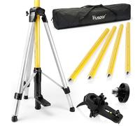 Huepar Poste de Montaje Láser 3,7m para Nivel Láser Rotativo y Lineal-LP36 | Poste Telescópico con Trípode,Abrazadera de Montaje Ajustable con Rosca Macho de 1/4"-20 y Adaptador Roscado de 5/8"-11