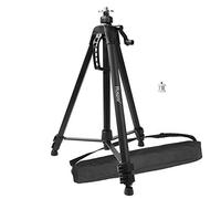 Huepar Trípode 1,6 m Cabeza plana Trípode de aluminio para nivel láser, Con burbuja horizontal, con rosca macho de 5/8 "-11 y adaptador de tornillo de 1/4" -20, Bolsa de transporte incluida - TPD16
