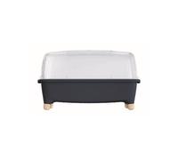 Prosperplast Huerto Doméstico/jardinera Baja con Tapa de Policarbonato para Proteger Tus Plantas L Respana Planter Wood Low Set de Plástico en Color Gris Piedra