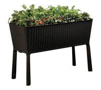 KETER - Jardín Elevado Fácil de Cultivar - Estilo Ratán - Color Marrón - Modelo 6087