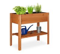 Huerto urbano jardinera de madera arriate elevado 71 litros fácil montaje