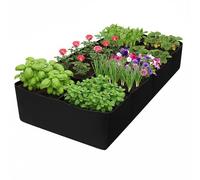 Huerto Urbano Terraza, 180 x 90 x 30 Cm, 8 Bancales para Huerto No Tejida para Plantas, Grandes Macetas, Bolsa de Cultivo de Tela Reutilizable, Macetero Bolsa para Tomates, Flores, Jardinera Exterior