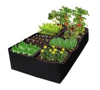 Huerto Urbano Terraza, 180 x 90 x 30 Cm, 8 Bancales para Huerto No Tejida para Plantas, Grandes Macetas, Bolsa de Cultivo de Tela Reutilizable, Macetero Bolsa para Tomates, Flores, Jardinera Exterior
