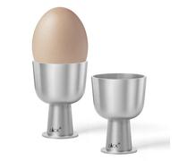 Huevera BEVO 6 cm, juego de 2 piezas, plateado, acero inoxidable, Zack