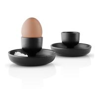 Huevera NORDIC KITCHEN 11 cm, juego de 2 piezas, negro, gres, Eva Solo