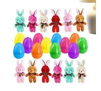 Huevos De Pascua Precargados - Colgante Conejo de Felpa, Conjunto Listo Para Usar | Niños Niñas Vacaciones Evento Fiesta Favor Cesta Relleno Clase Preescolar Primavera Celebración Am