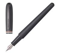 HUGO BOSS Contour Iconic HSH3412D - Pluma estilográfica de latón y aluminio en color negro, longitud: 13,6 cm, grosor del plumón: M
