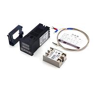 HUIOP REX-C100FK02-V * DN Controlador inteligente de temperatura SSR Salida + SSR-25 DA + M6 1M Cable 3Pcs Set