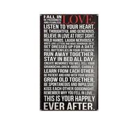 HUJWLBWF Vintage Fall Metal Sign Passionate and Fearless Love Quote Rustic Distressed Wall-Art Motivational Decor for Kitchen Bar Farmhouse 8 X 12 in