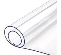 Hule Antimanchas Mantel Mesa Comedor y Mesa Cocina PVC Impermeable Transparente cristal 20 Micrón