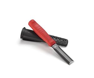 Hultafors EDC25 - Escoplo con hoja de acero japonés con recubrimiento antióxido de 25 mm de boca con funda de plástico para el cinturón
