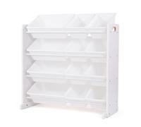 Humble Crew Estantería para Niños, Estantería Organizadora para Juguetes con 12 Cajas de Almacenamiento, Blanco/Blanco