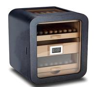 Humidificador con capacidad para puros Madera de cedro español Vitrina con tapa de cristal Caja de almacenamiento con 4 cajones Cerradura con llave(Humidor-3)