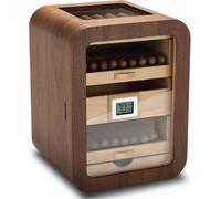 Humidificador con capacidad para puros Madera de cedro español Vitrina con tapa de cristal Caja de almacenamiento con 4 cajones Cerradura con llave(Humidor-2)