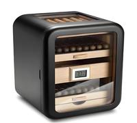 Humidificador con capacidad para puros Madera de cedro español Vitrina con tapa de cristal Caja de almacenamiento con 4 cajones Cerradura con llave(Humidor-1)