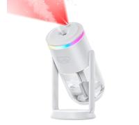 Humidificador portátil de 280 ml, recargable por USB, LED, proyector | Humidificador silencioso y giratorio, luz nocturna para el hogar, oficina, mesita de noche, dormitorio, sala de estar
