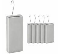 Humidificador Relaxdays para radiadores, set de 6, gris claro | evaporador de agua para calefacción, colgable, cerámica