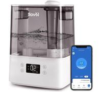 Humidificador ultrasónico de 6 litros, con conexión WiFi, compatible con Alexa, color gris, funcionamiento silencioso