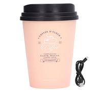 Humidificador USB, taza de café de 300 ml Humidificadores de niebla fría Pulverizador de hidratos de apagado automático de bajo ruido Mini difusor portátil compacto y liviano con (Rosa)