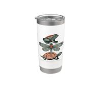 Humor político Rana Libélula Tortuga Vaso térmico de acero inoxidable de doble pared