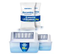 HUMYDRY - Aparato Magnum 1 kg - Pack de 2 Deshumidificadores Antihumedad - Absorben Humedad y Reducen Olores en Espacios Grandes hasta 35 m² - Compatible con Recambios 1 kg