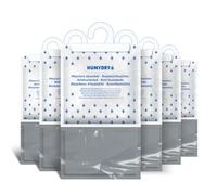 HUMYDRY - Pack de 6 Perchas Colgantes Antihumedad para Armario y Ropa 450g - Absorbe la Humedad, Evita Olores y Manchas - Deshumidificadores en Bolsa - Aroma Neutro - Capacidad 15m2
