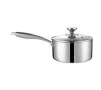 HunicandIU Cazo para Salsas,Sartén para Cocinar de Acero Inoxidable, Mango 16 cm - Cacerola Pequeña con Tapa | Para Hogar Cocina Restaurante Al Aire Libre Jardín Camping Y Picnic