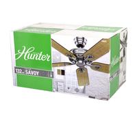 Hunter 24521 Savoy Ventilador De Techo De 5 Aspas Nuez Cereza Níquel 132 cm
