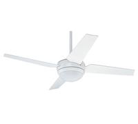 HUNTER FAN Sonic, 132 cm, Ventilador de Techo para Interior con Luz, Silencioso, con Mando a Distancia y 4 Aspas Reversibles, para Verano o Invierno, Acabado Blanco, Modelo 50666
