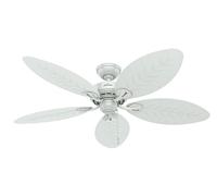 Hunter Fan, Ventilador de Techo con Cadena para Interiores y Exteriores, Bayview, 5 Aspas Reversibles, Color Blanco, 137 cm, Ideal para Verano e Invierno, Modelo 24996