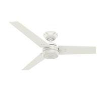 Hunter Fan, Ventilador de Techo con Control de pared para Interiores y Exteriores, Protos, 3 Aspas Reversibles, Color Blanco, 132 cm,para Verano e Invierno, Modelo 50623