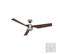 Hunter Fan, Ventilador de Techo con Mando de pared para Interiores, Flight, 3 Aspas Reversibles, Color Niquel, 132 cm, Ideal para Verano e Invierno, Modelo 50630