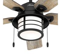 Hunter Santorini ventilador con luz, madera/negro