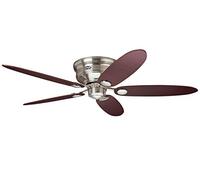 Hunter Ventilador de techo Low Profile II 24372 (1 unidad, 112-132 cm), color marrón y cromo cepillado