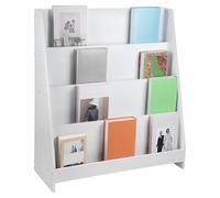 HUOLE Bibliothèque Enfant, Estantería para Libros, Baúl de Juguetes con Ruedas, Biblioteca Infantil de Madera, Estante para Libros, Almacenamiento Habitación Infantil, 30 x 70 x 88 cm - Blanco (2
