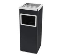 HUOLE Cenicero de Pie Rectangular para Exteriores de Acero- Cenicero Exterior con Papelera Extraíble. Papelera con Rejilla para Apagar Cigarrillos (30 * 24 * 60cm 48L-Black (1pc))
