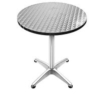HUOLE Mesas Bar Bistro 2en1 Plegables Altura Ajustable 70-110cm Tablero Ø60cm Aluminio Exterior Interior-60 * 60 * 70/110cm (Redondo)
