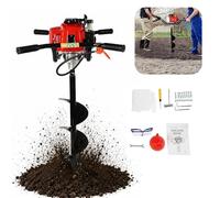 HUOMMGS Ahoyadora Gasolina 3CV 63CC Ahoyadora Manual 2 Tiempos Motor Actualización Ahoyador con 200mm Broca, Gafas De Protección 2,2KW Barrena para Tierra Compactadora De Tierra para Granja